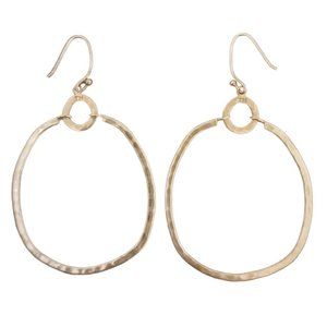SILPADA-Sterling Silver Brass 'Dynamic Duo' Dangle Hoop Earrings W3148